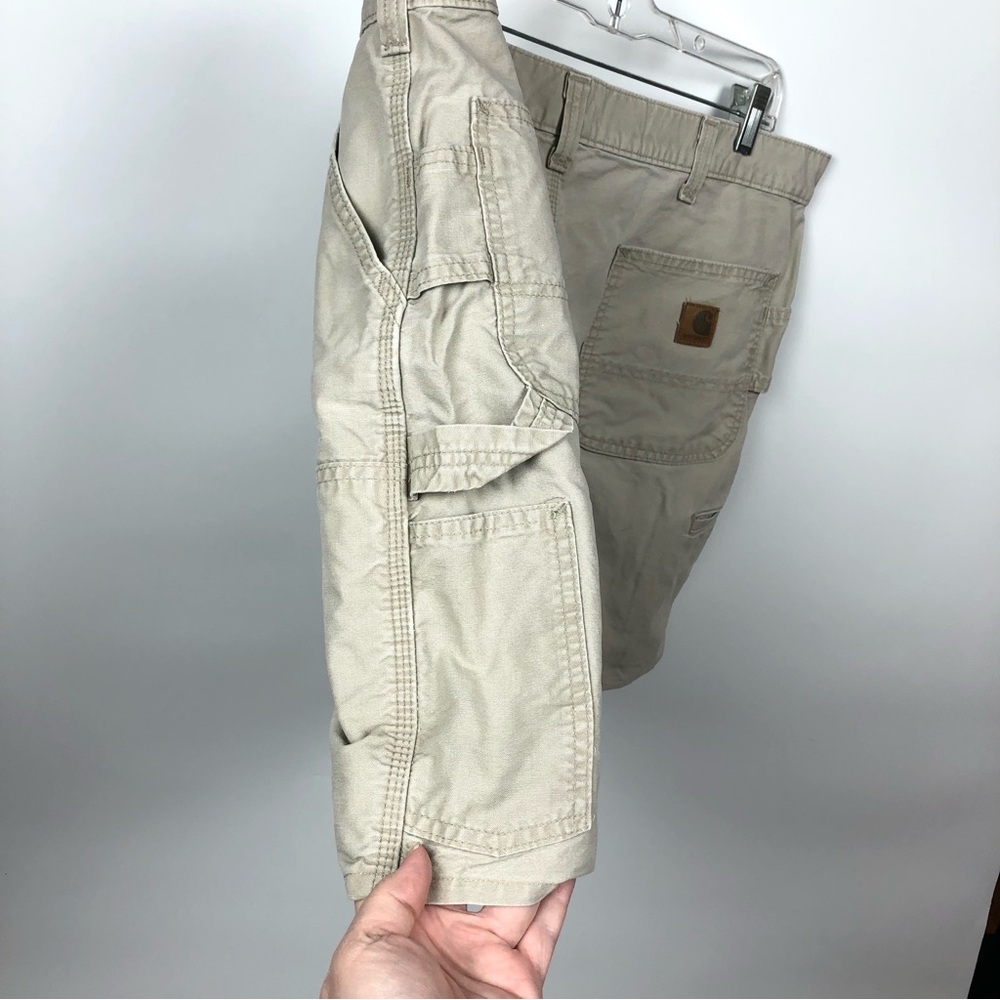 Carhartt Shorts Double Knee Carpenter Style 7” inseam Lt Tan VTG Mens Size 40 - Picture 9 of 16